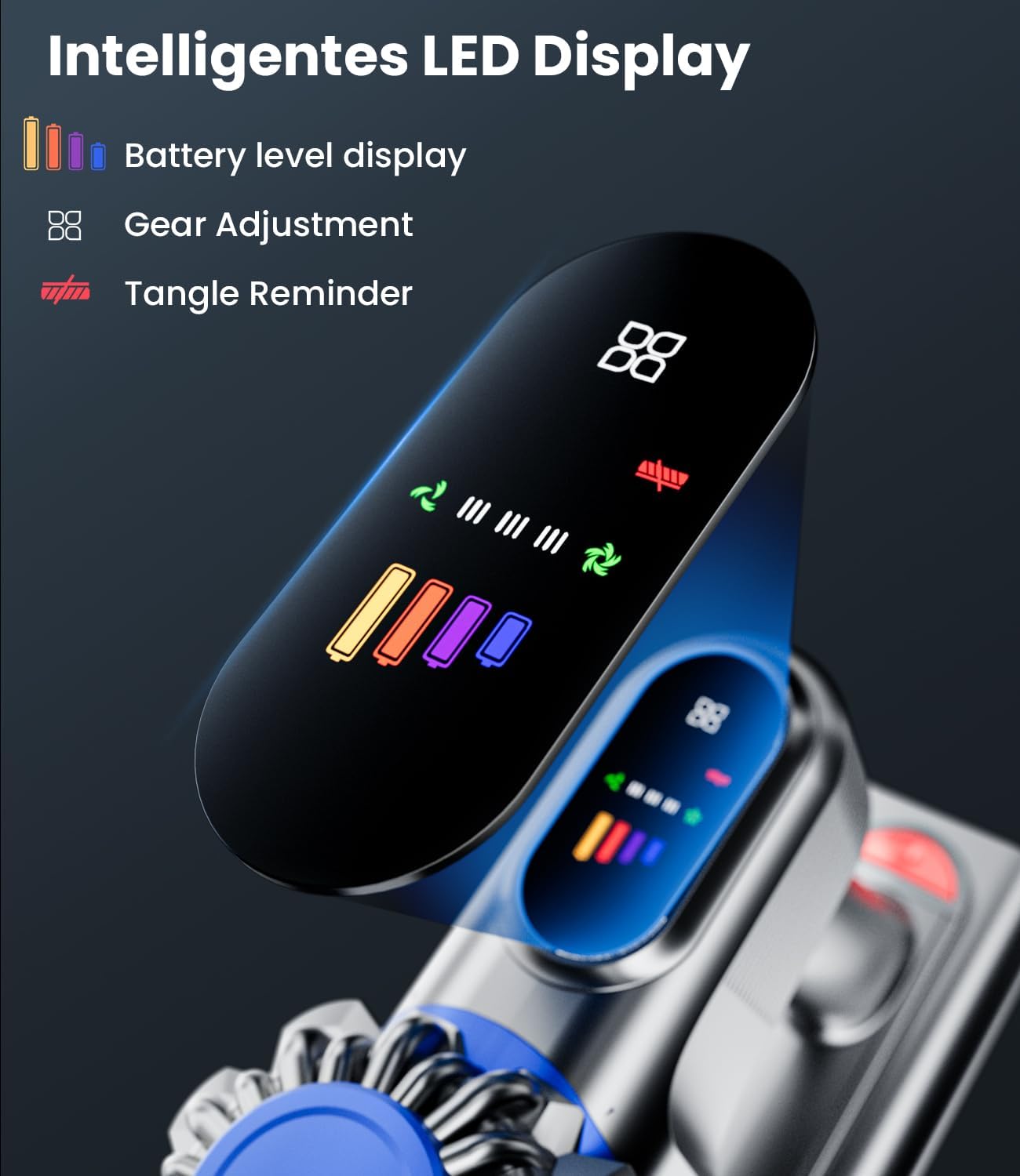 Cordless Vacuum Cleaner, 500W/40Kpa Vacuum Cleaners for Home