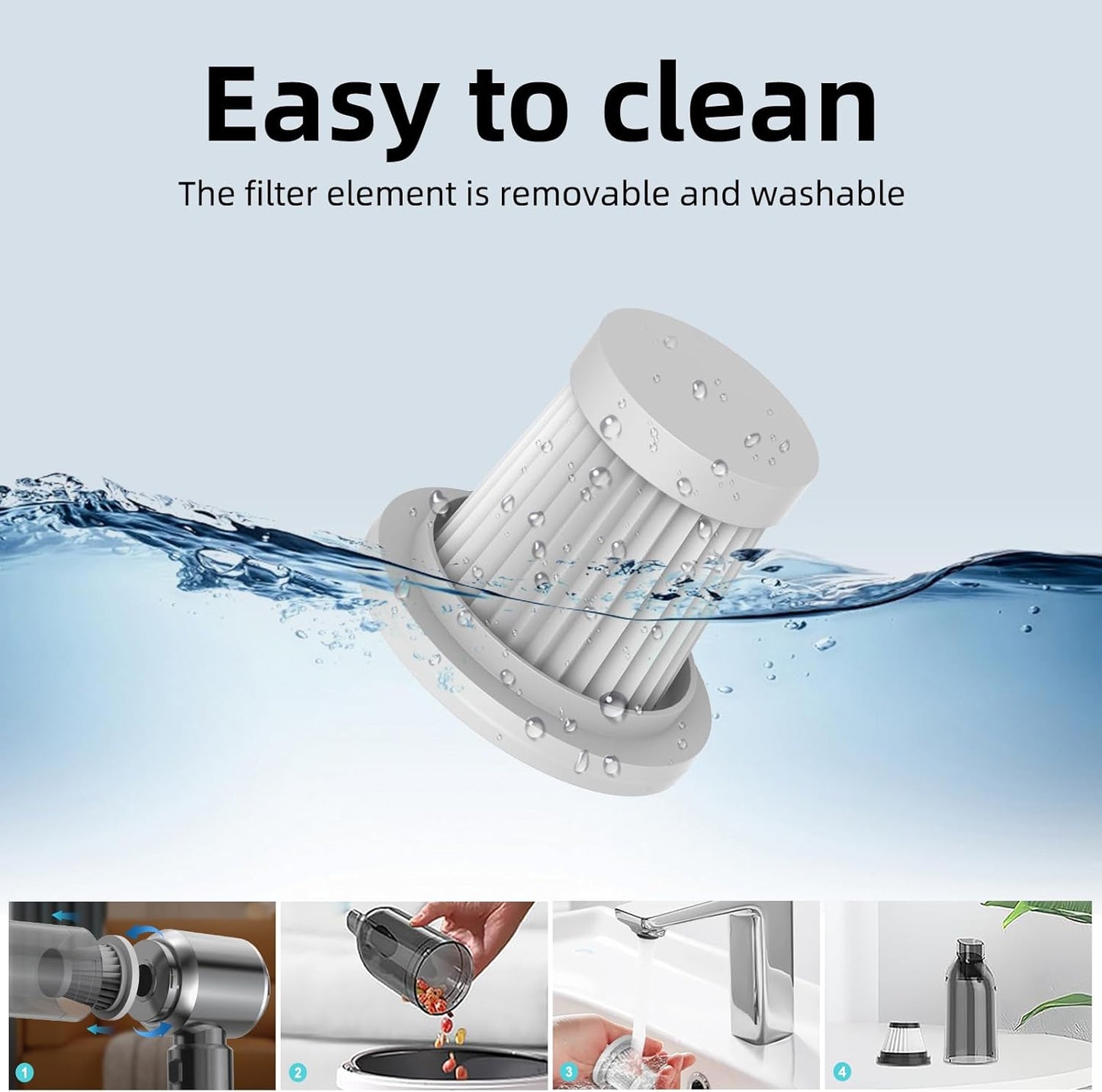 Handheld Vacuum Cleaner, 22000Pa Brushless Motor Cordless Car