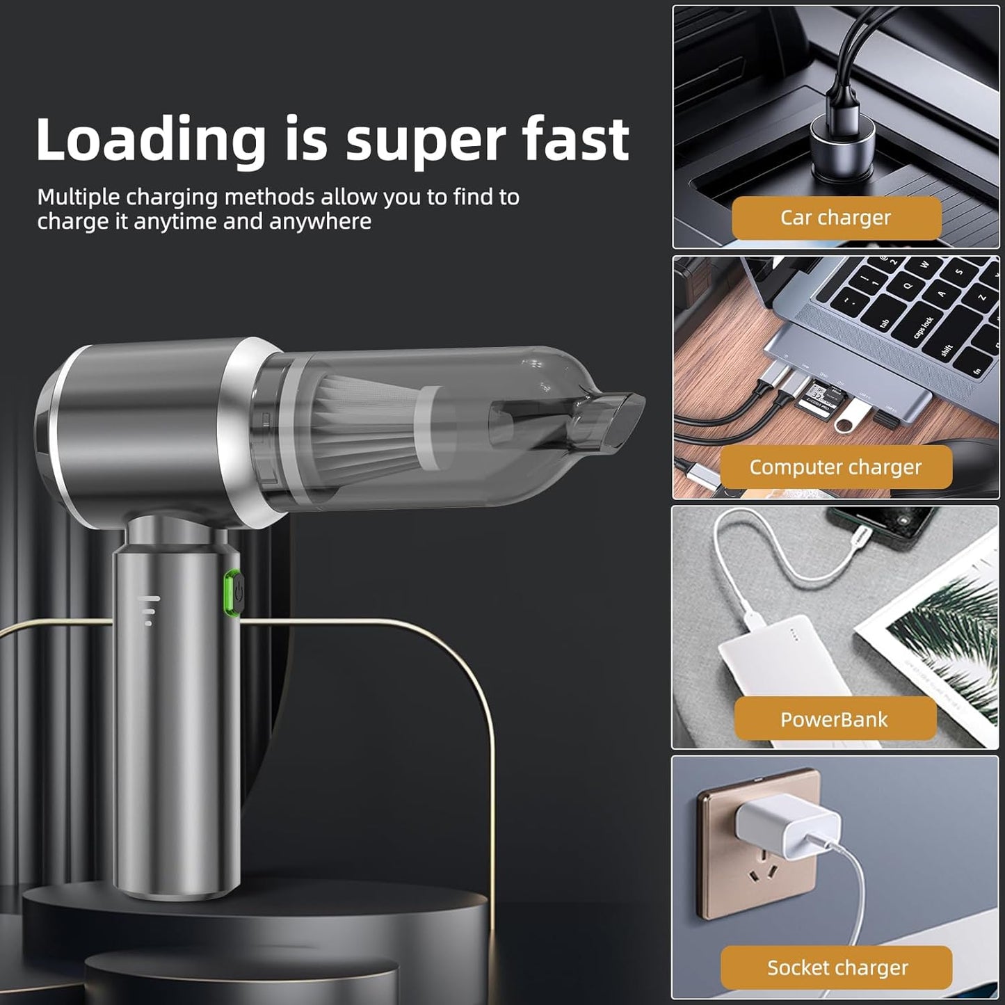 Handheld Vacuum Cleaner, 22000Pa Brushless Motor Cordless Car